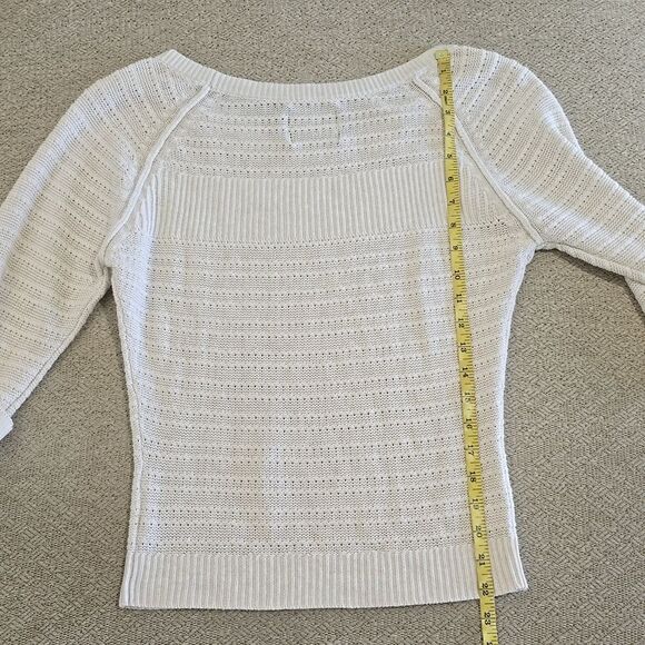 American Eagle Cream 3/4 Sleeve Sweater - Size XS - Picture 9 of 10